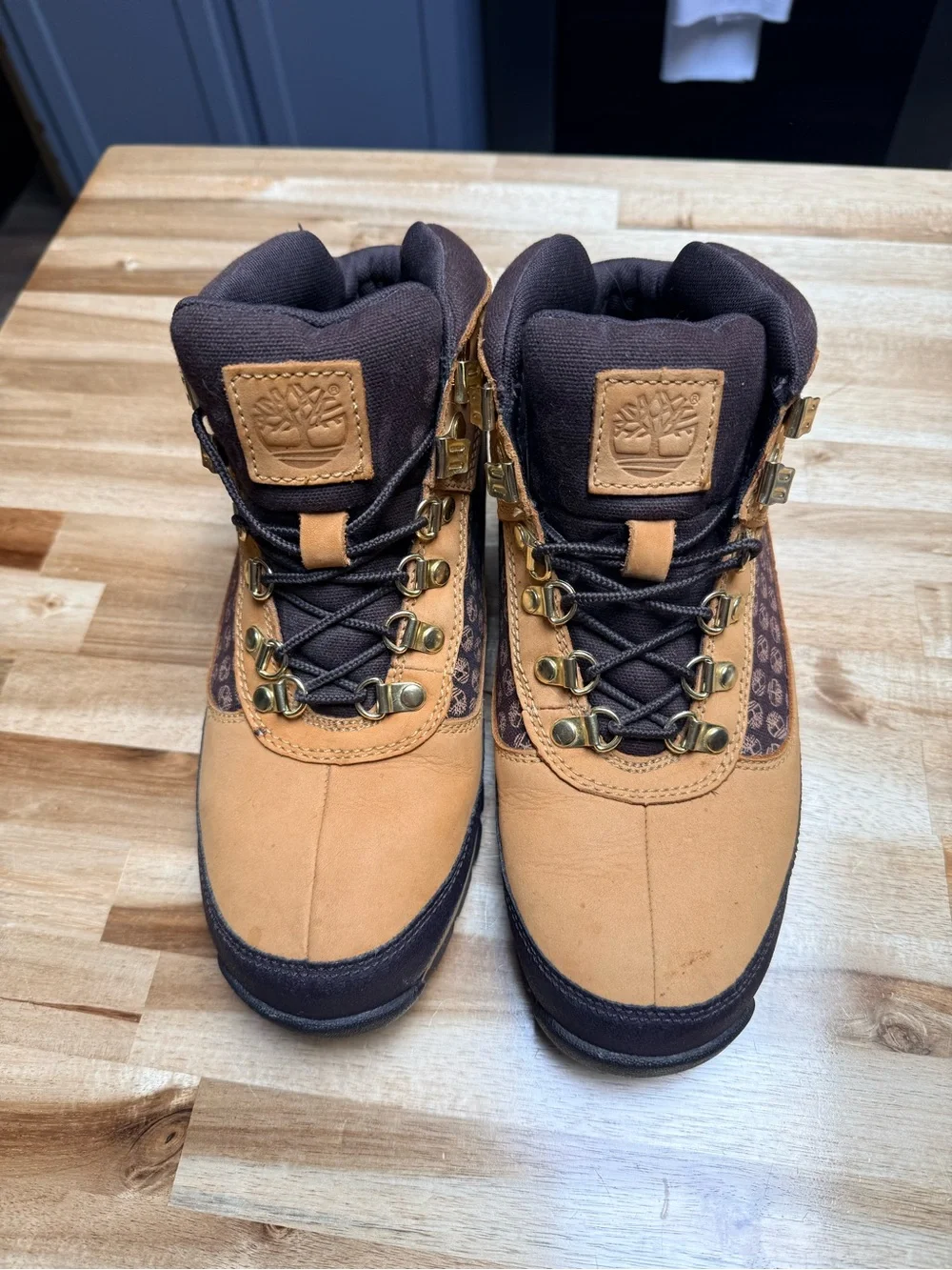 Timberland Men’s Euro Hiker Tan and Dark Brown Waterproof Lace-Up Boots